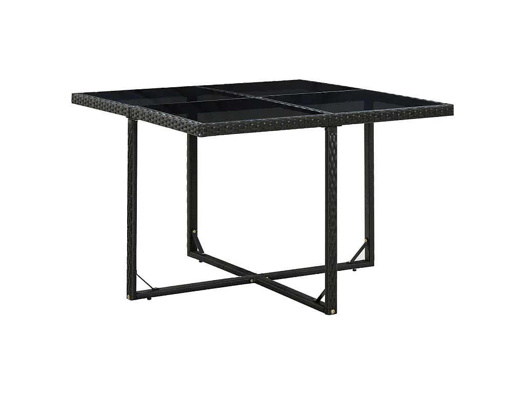 Ensemble à manger d'extérieur 9pcs coussins Résine tressée Noir