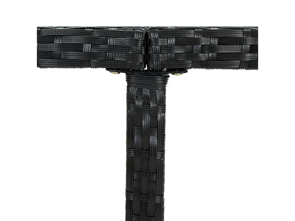 Ensemble à manger d'extérieur 9pcs coussins Résine tressée Noir