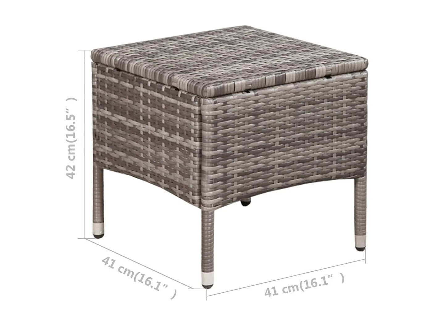 Mobilier de bistro 3 pcs Résine tressée Gris