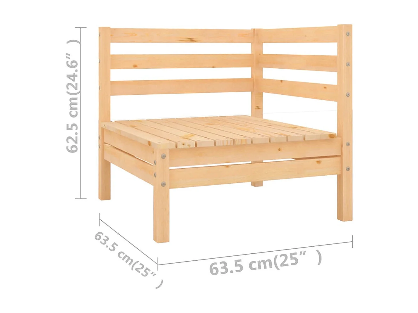 Juego de muebles de jardín 6 piezas madera maciza de pino