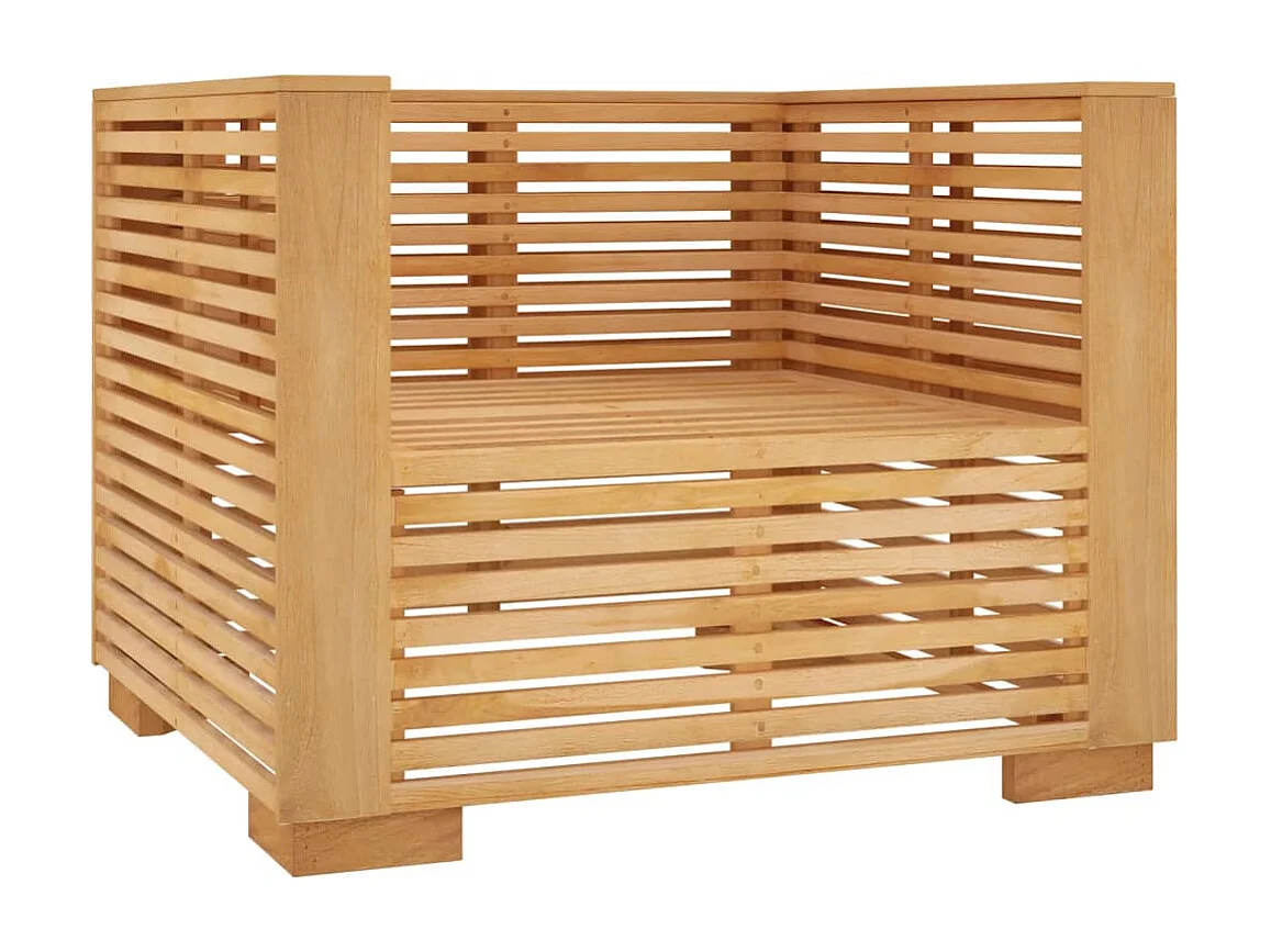 Tuinstoel met donkergrijze kussens massief teakhout