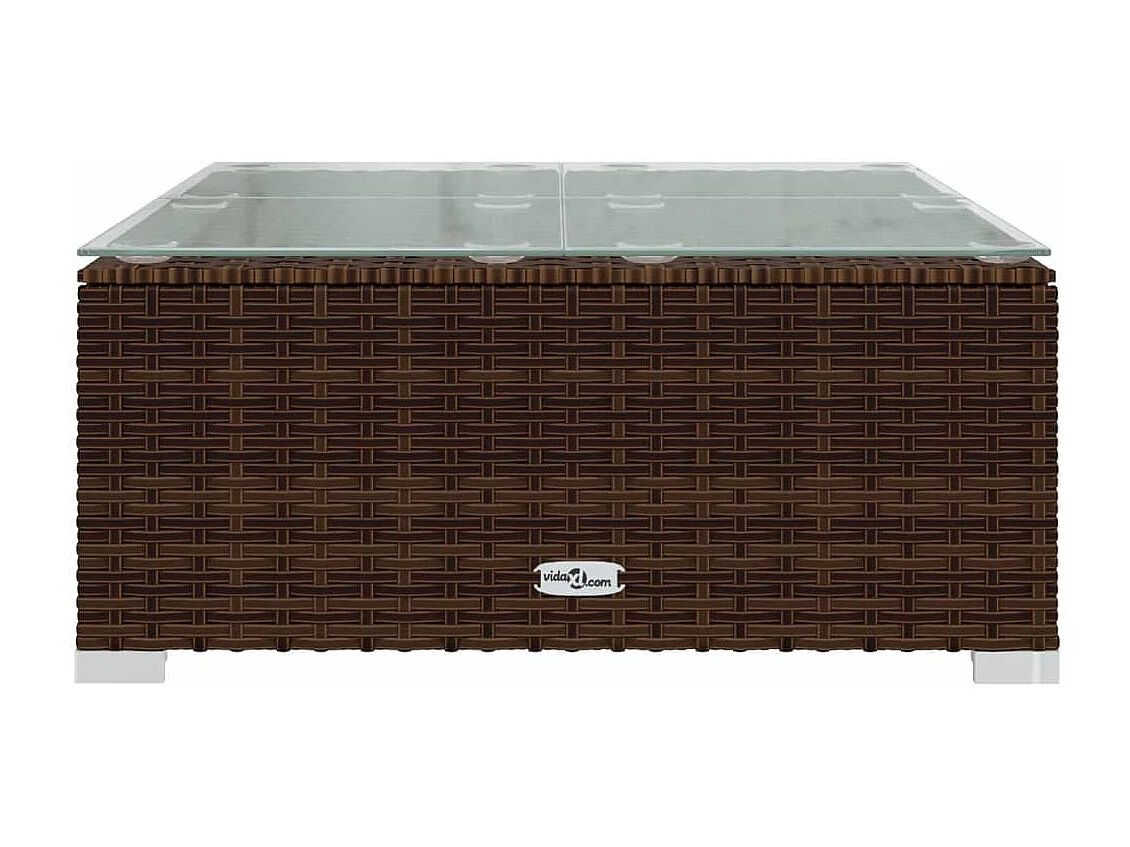 11-tlg. Garten-Lounge-Set mit Kissen Poly Rattan Braun