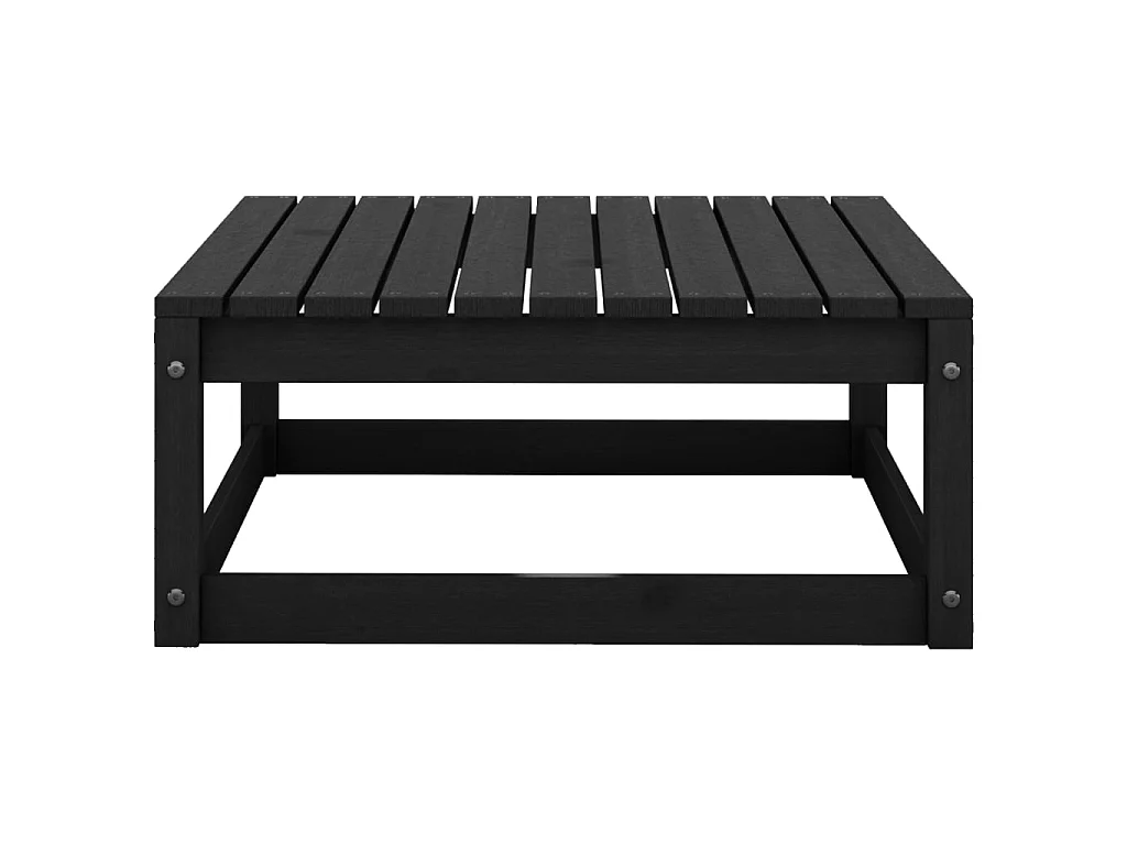 Set Divani da Giardino 4 pz Nero in Legno Massello di Pino