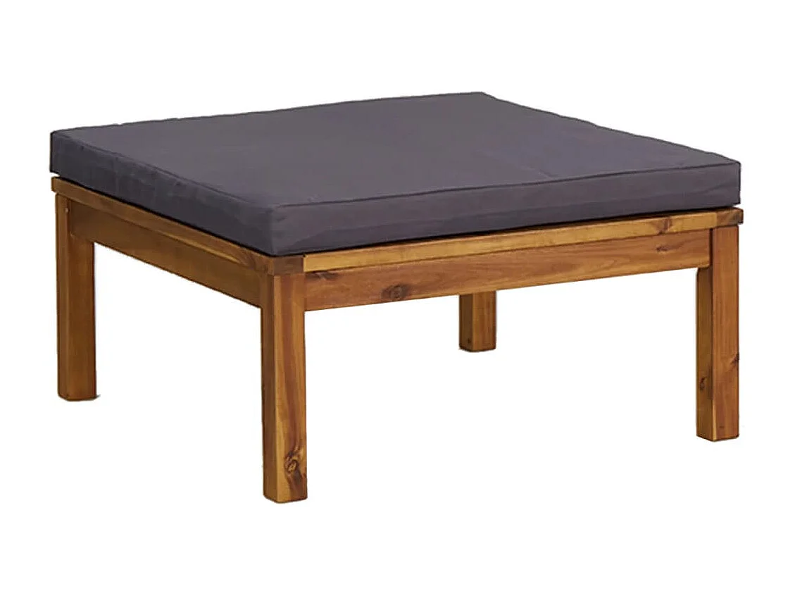 Salon de jardin 6 pcs avec coussin Bois d'acacia solide