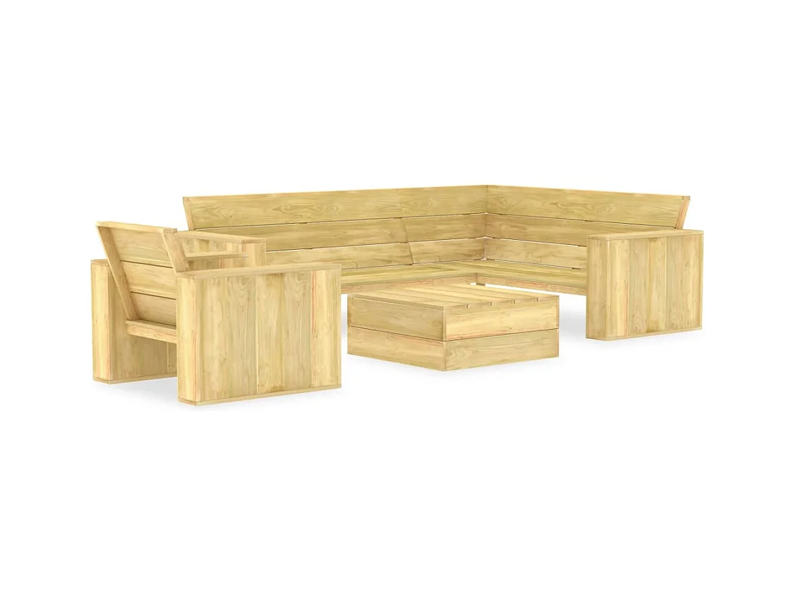 Salon de jardin 3 pcs Bois de pin imprégné