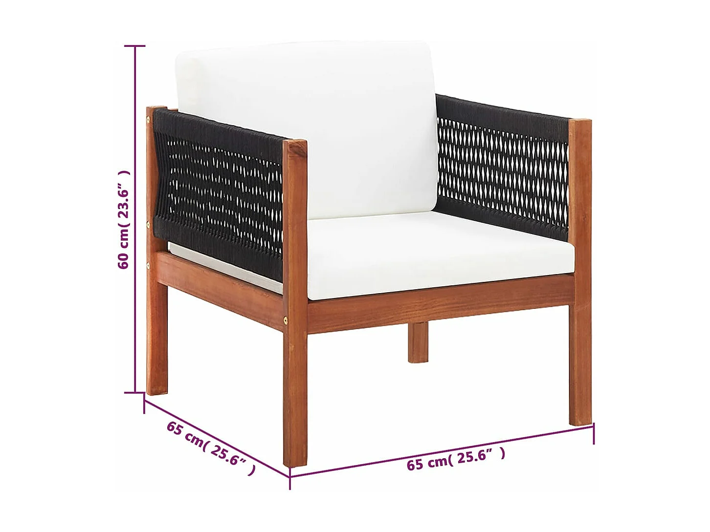 Juego de muebles de jardín 4 piezas madera maciza de acacia