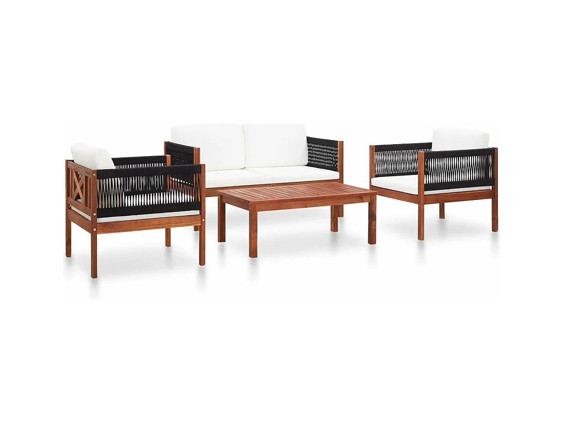 Salon de jardin 4 pcs Bois d'acacia solide