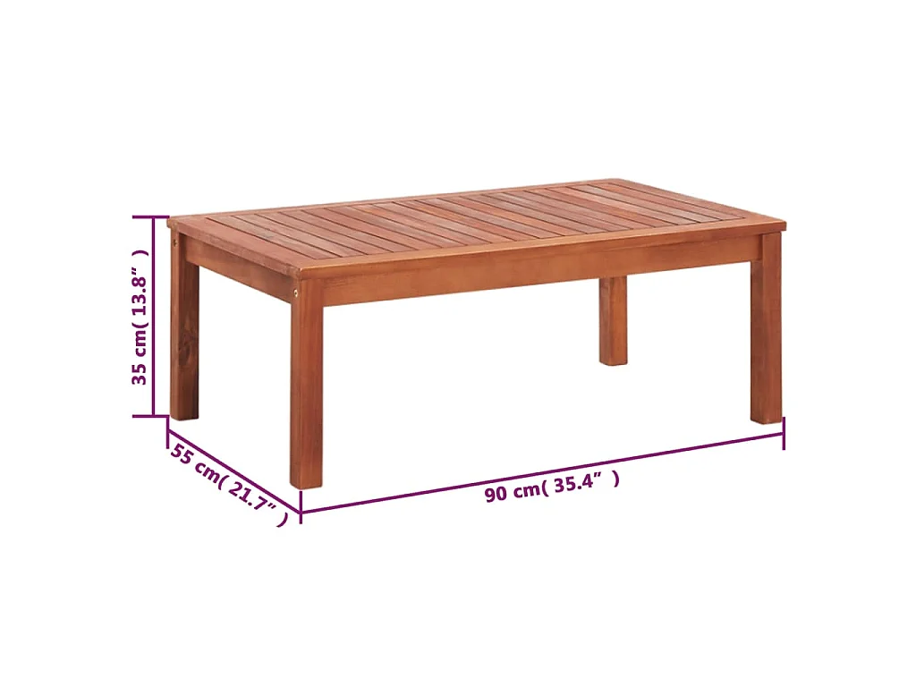 4-delige Loungeset massief acaciahout