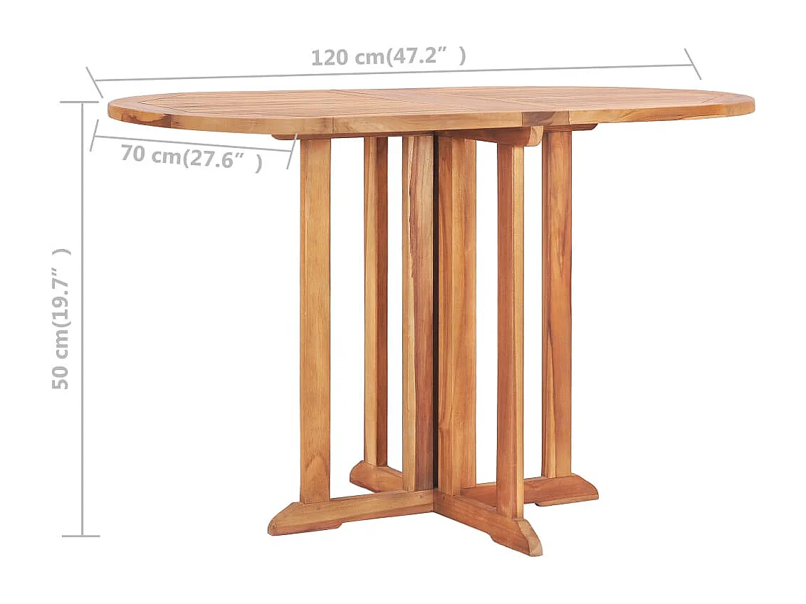Ensemble à manger d'extérieur pliable 5 pcs Bois solide de teck