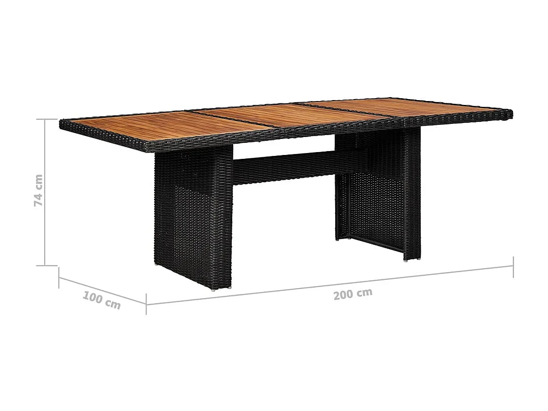 9-delige Tuinset poly rattan zwart