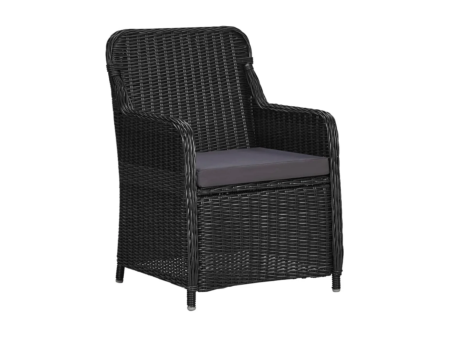 9-delige Tuinset poly rattan zwart