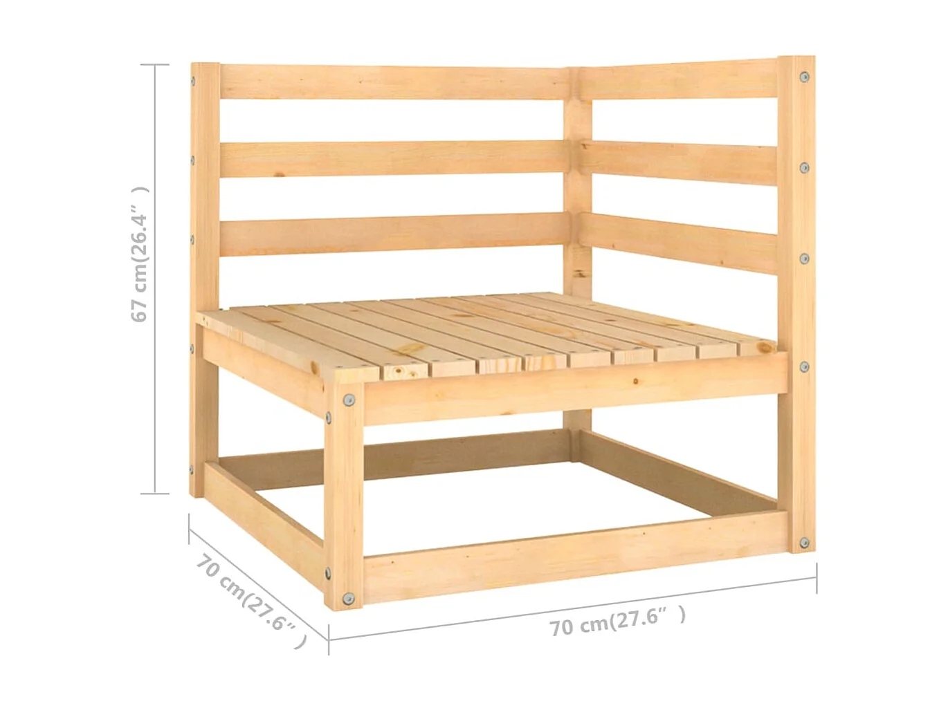 8 pcs conjunto lounge de jardim c/ almofadões pinho maciço