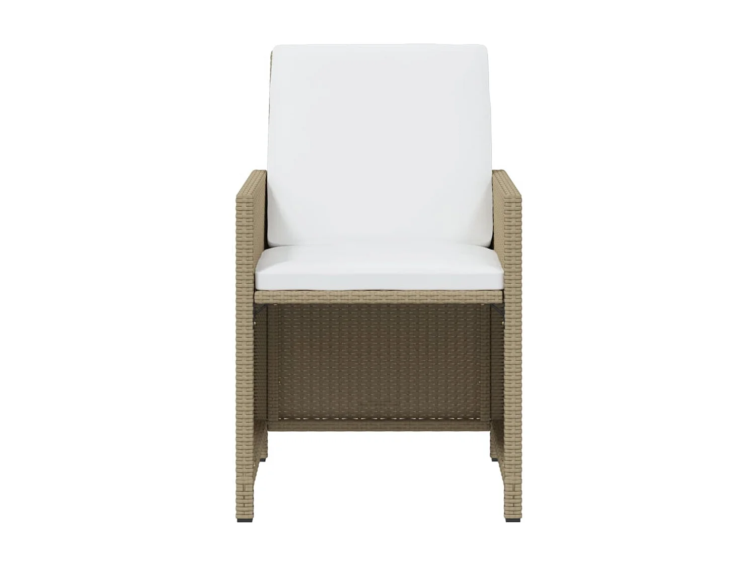 Set da Pranzo per Giardino 21pz con Cuscini in Polyrattan Beige