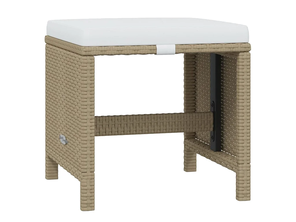 21-tlg. Garten-Essgruppe mit Kissen Poly Rattan Beige