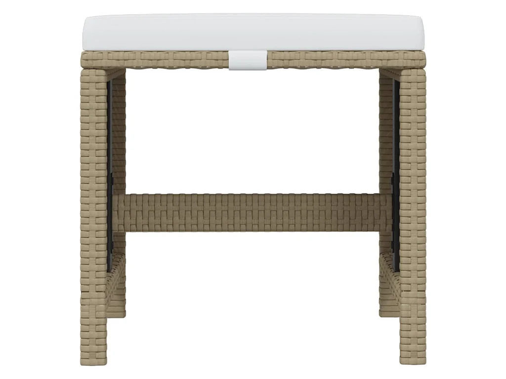 21-tlg. Garten-Essgruppe mit Kissen Poly Rattan Beige