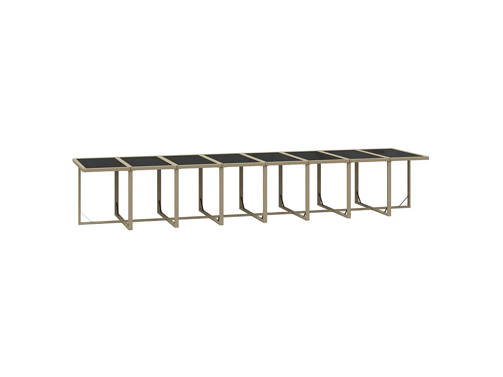 21-tlg. Garten-Essgruppe mit Kissen Poly Rattan Beige