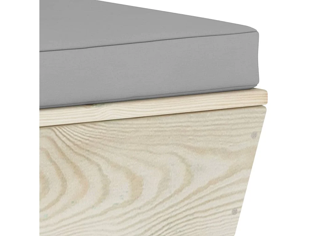 Salon de jardin palette 4 pcs avec coussins bois d'épicéa