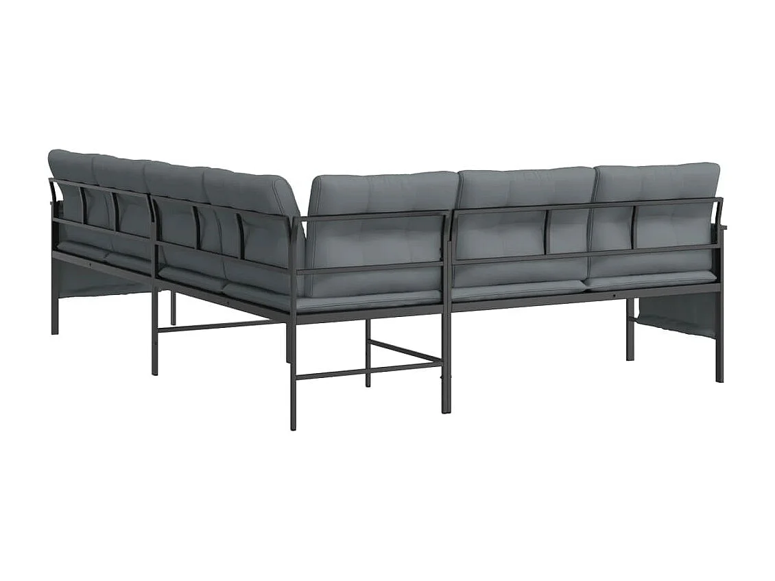 Canapé d'angle de jardin anthracite acier et textilène