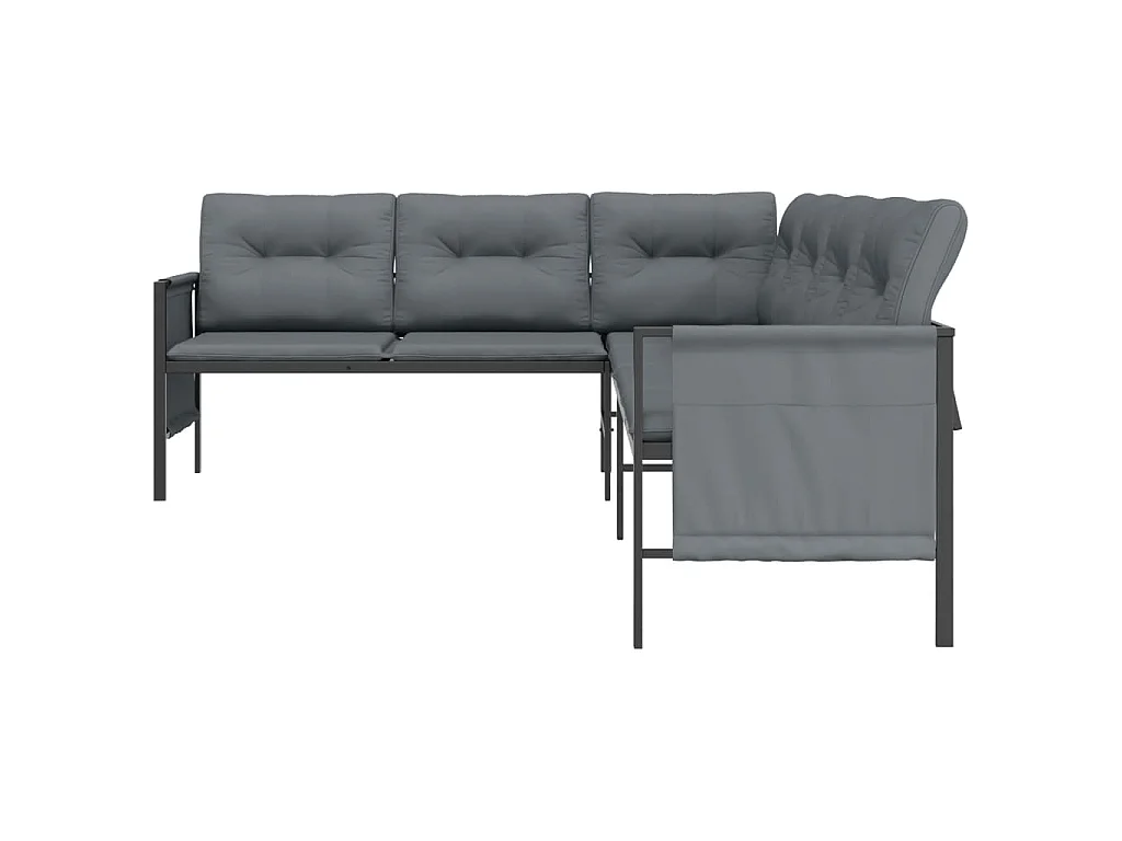 Garten-Ecksofa Anthrazit Stahl und Textilene