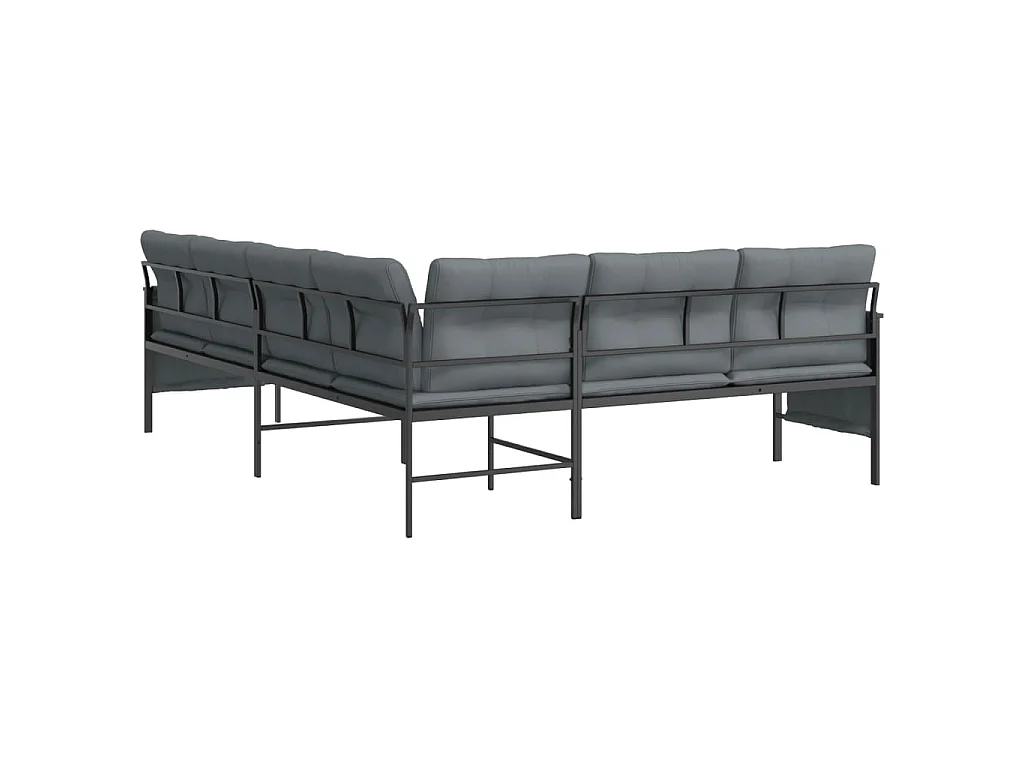 Garten-Ecksofa Anthrazit Stahl und Textilene