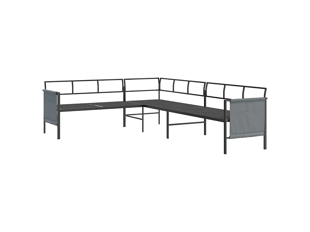 Garten-Ecksofa Anthrazit Stahl und Textilene