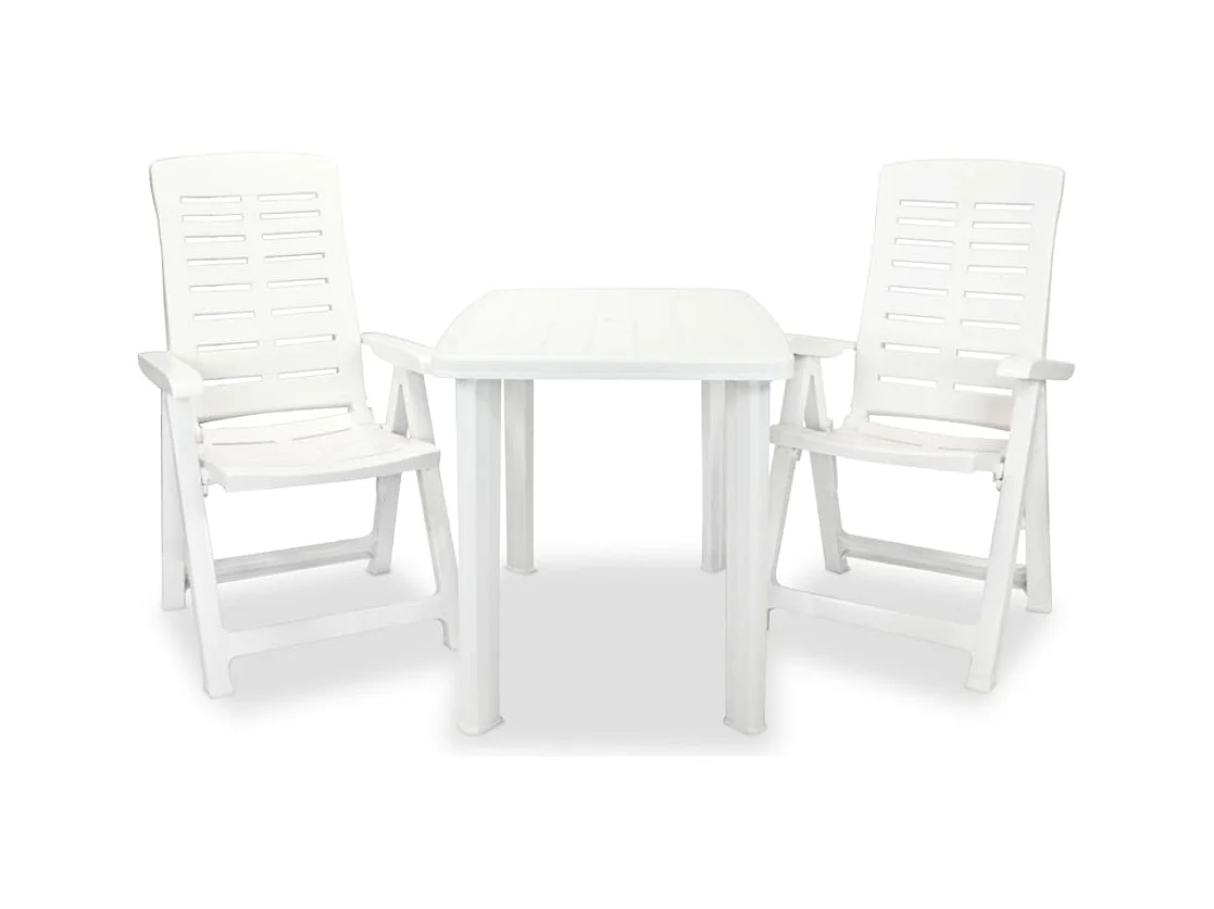Ensemble de bistro 3 pcs Plastique Blanc