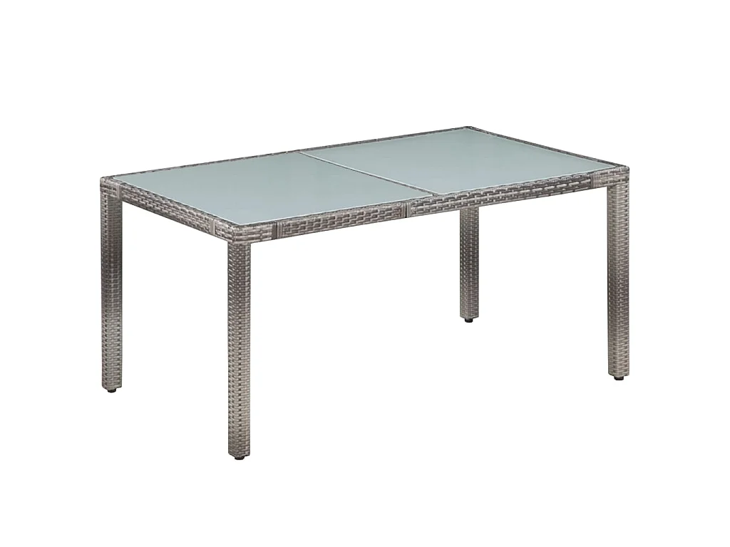 Set de comedor de jardín 7 pzs y cojines ratán sintético gris