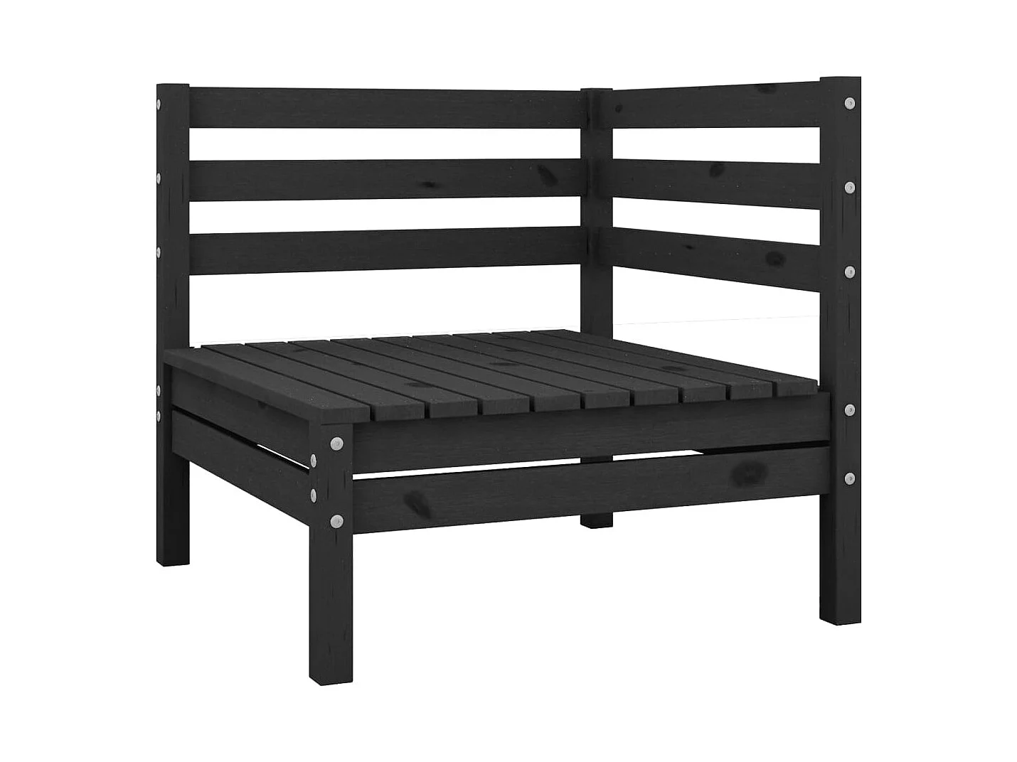 Juego de muebles de jardín 13 pzas madera maciza de pino negro