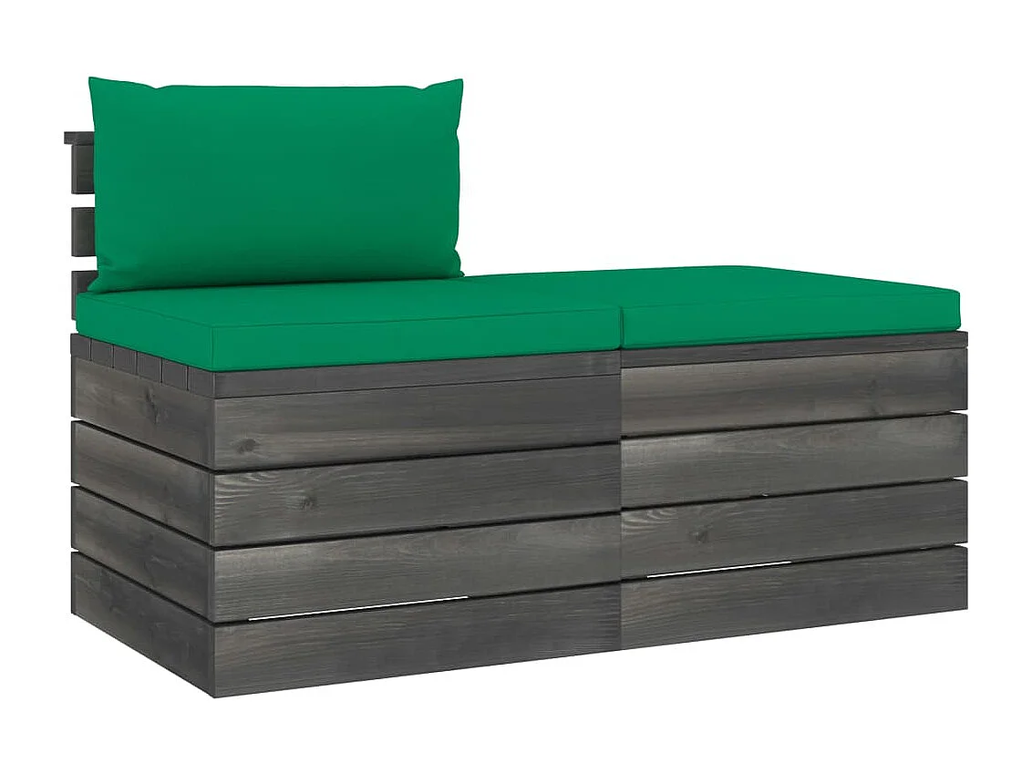 2-tlg. Garten-Sofagarnitur aus Paletten mit Kissen Kiefernholz