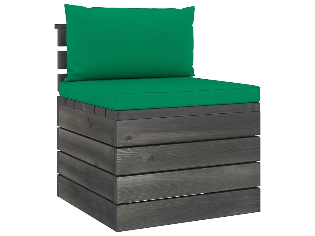 Salon palette de jardin 2 pcs avec coussins Bois de pin massif