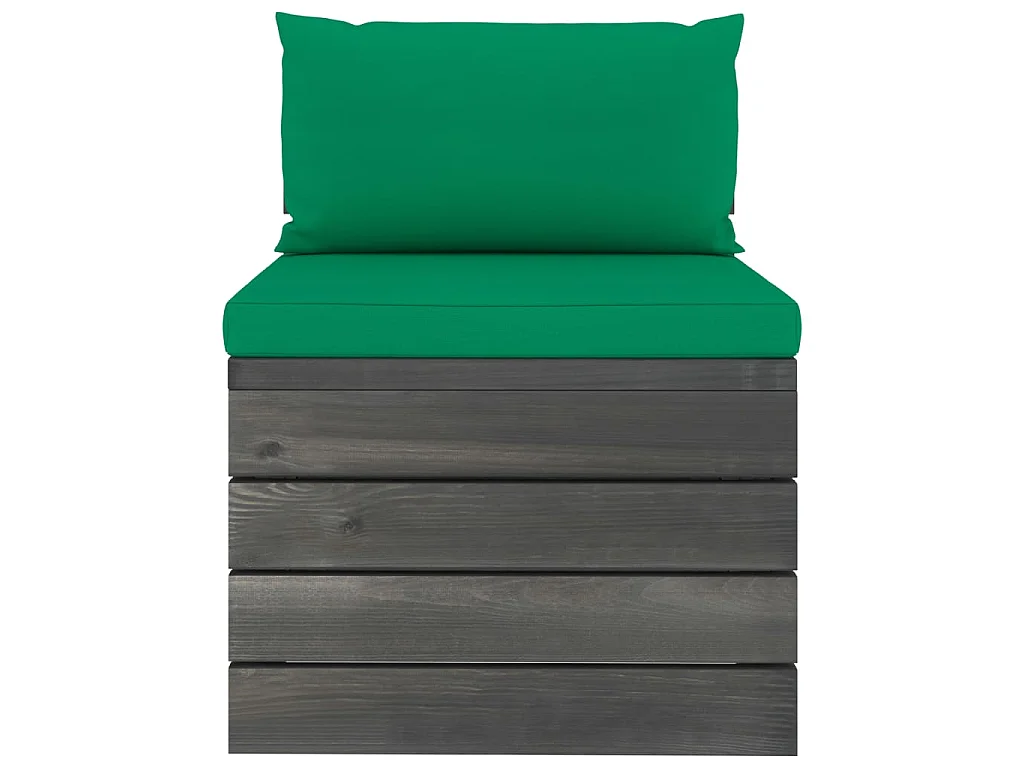 Salon palette de jardin 2 pcs avec coussins Bois de pin massif