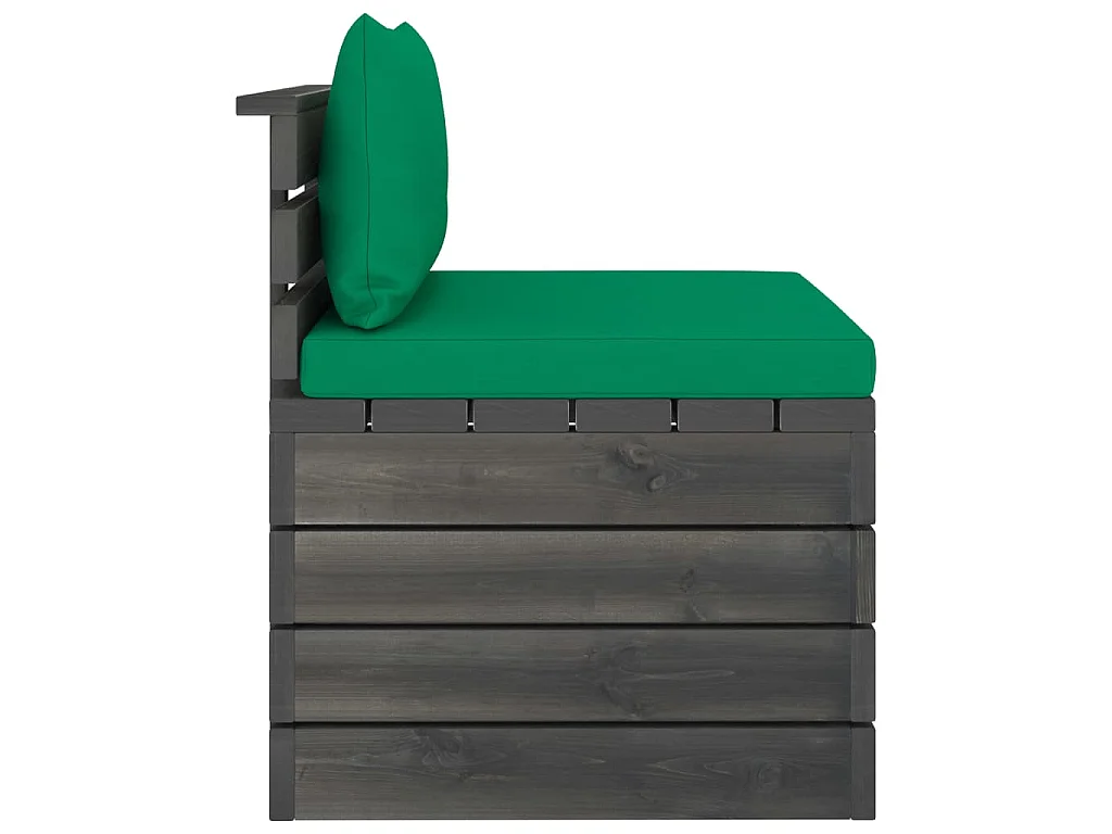 Salon palette de jardin 2 pcs avec coussins Bois de pin massif