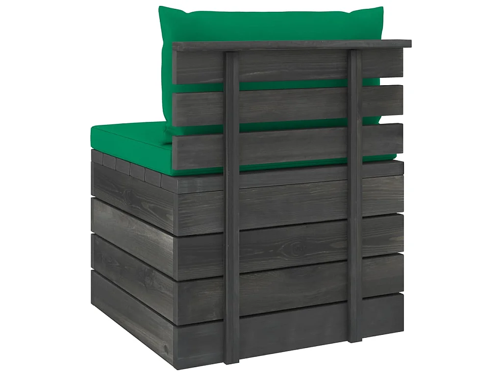 Salon palette de jardin 2 pcs avec coussins Bois de pin massif