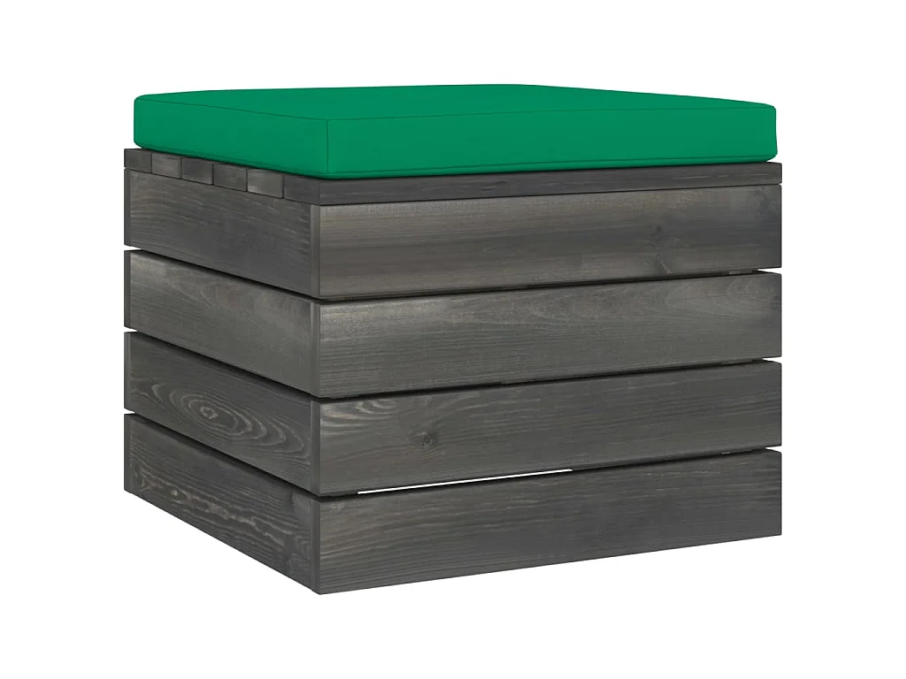 Salon palette de jardin 2 pcs avec coussins Bois de pin massif