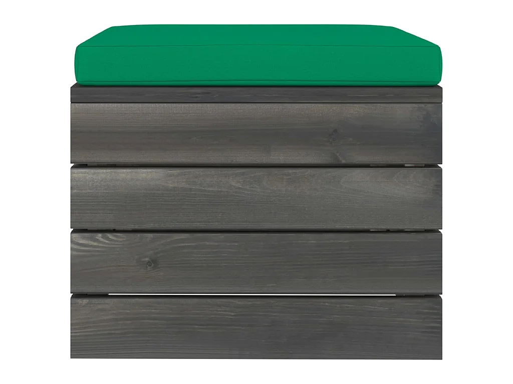 Salon palette de jardin 2 pcs avec coussins Bois de pin massif