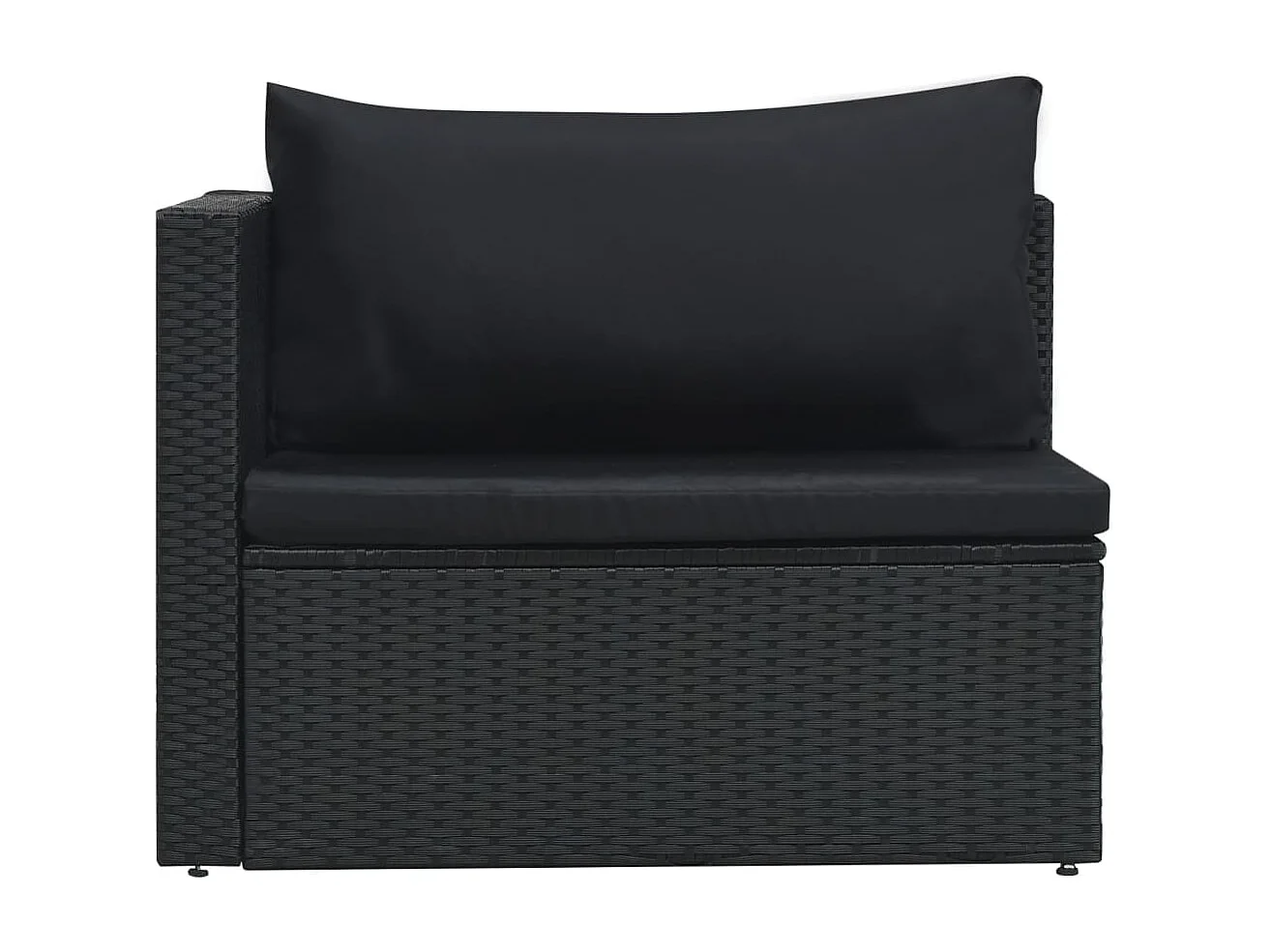 Salon de jardin 5 pcs avec coussins résine tressée noir