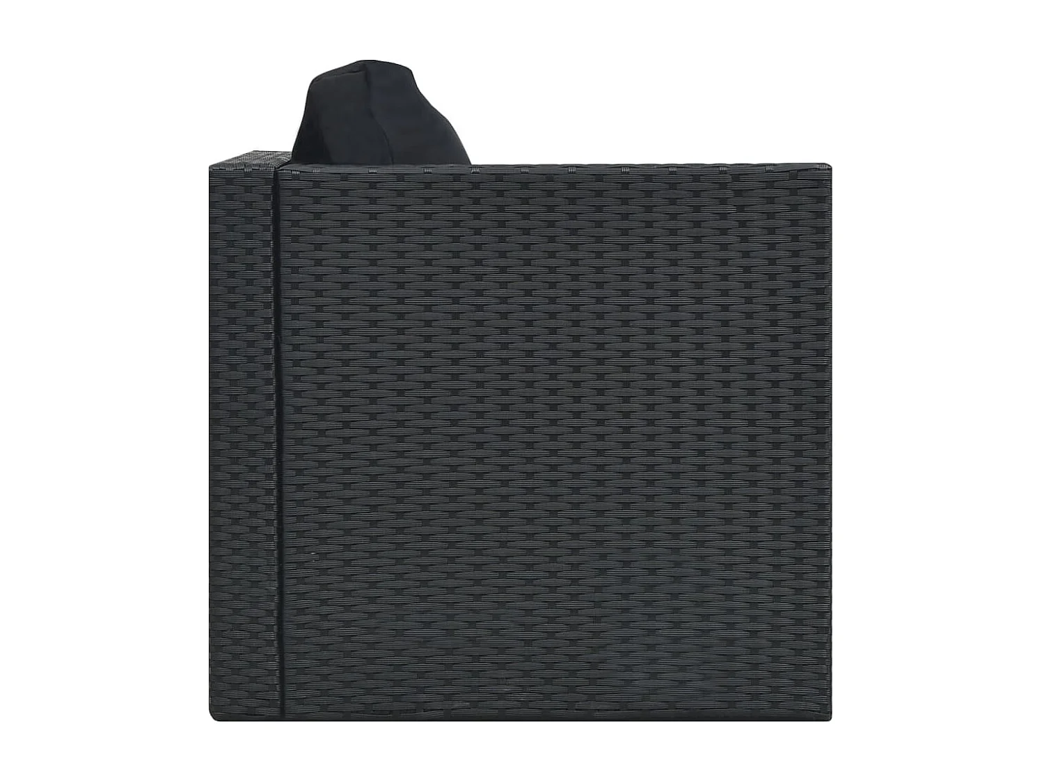 Salon de jardin 5 pcs avec coussins résine tressée noir