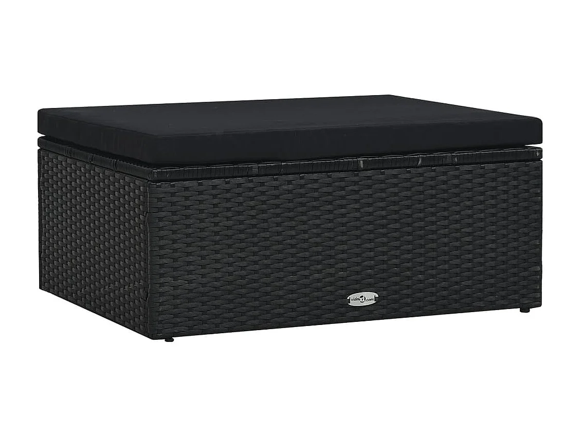 Salon de jardin 5 pcs avec coussins résine tressée noir