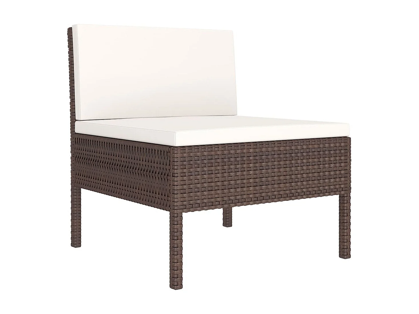 10 pcs conjunto lounge jardim c/ almofadões vime PE castanho