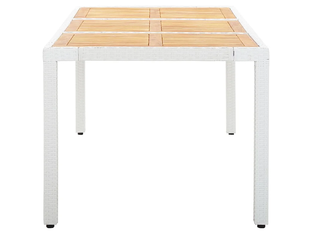 Set da Pranzo per Giardino 9 pz in Polyrattan Bianco