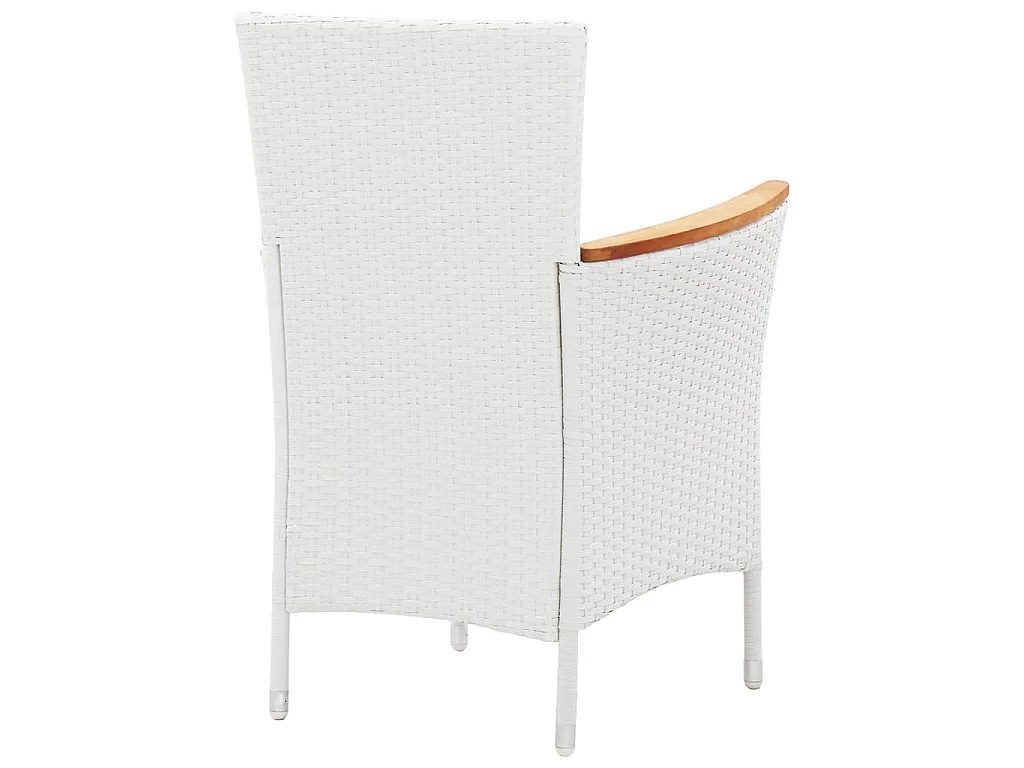 Set da Pranzo per Giardino 9 pz in Polyrattan Bianco