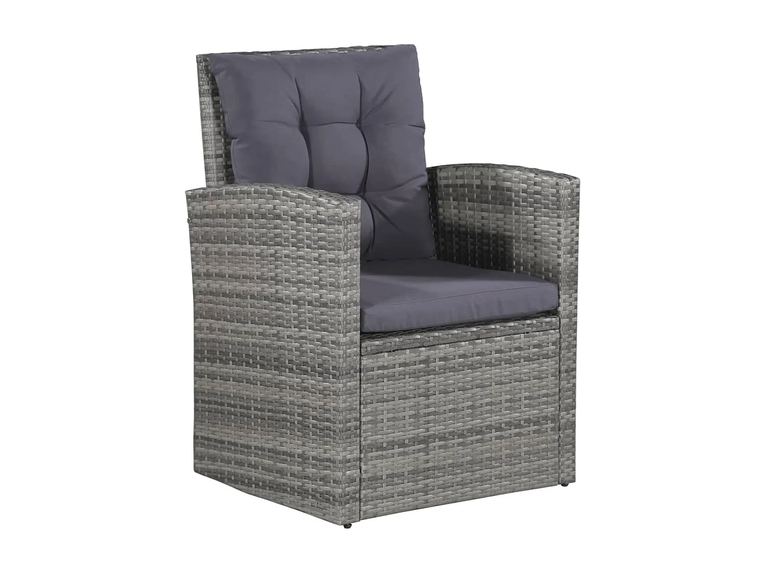 6 pcs conjunto lounge de jardim c/ almofadões vime PE cinzento