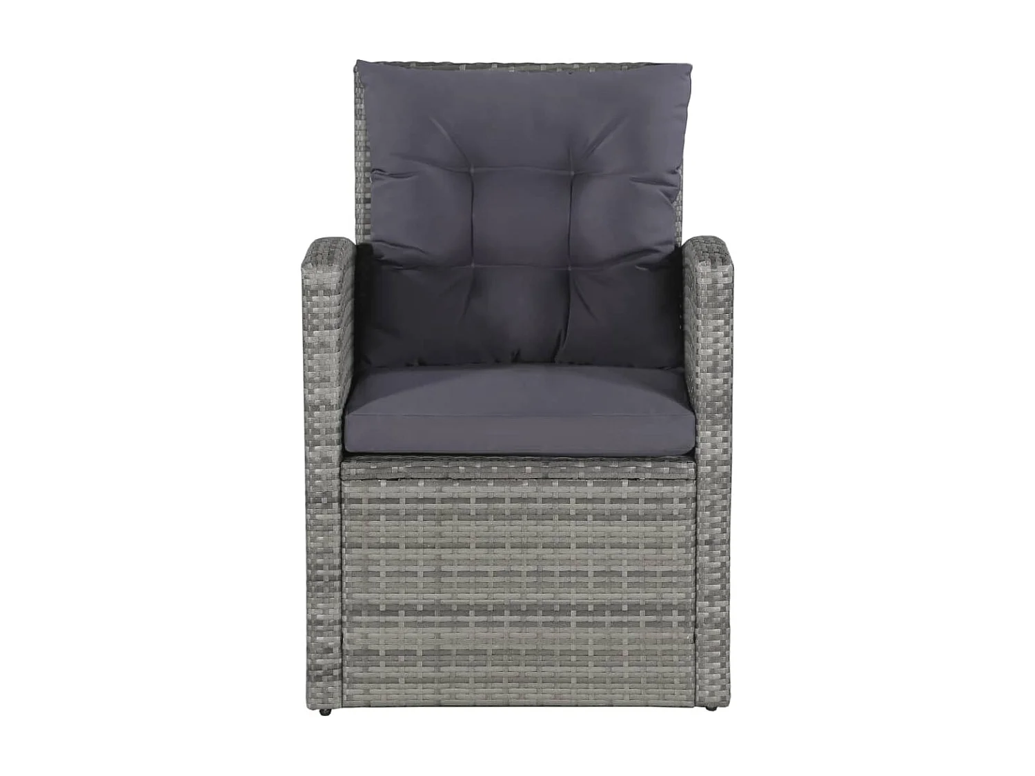 Salon de jardin 6 pcs avec coussins résine tressée gris