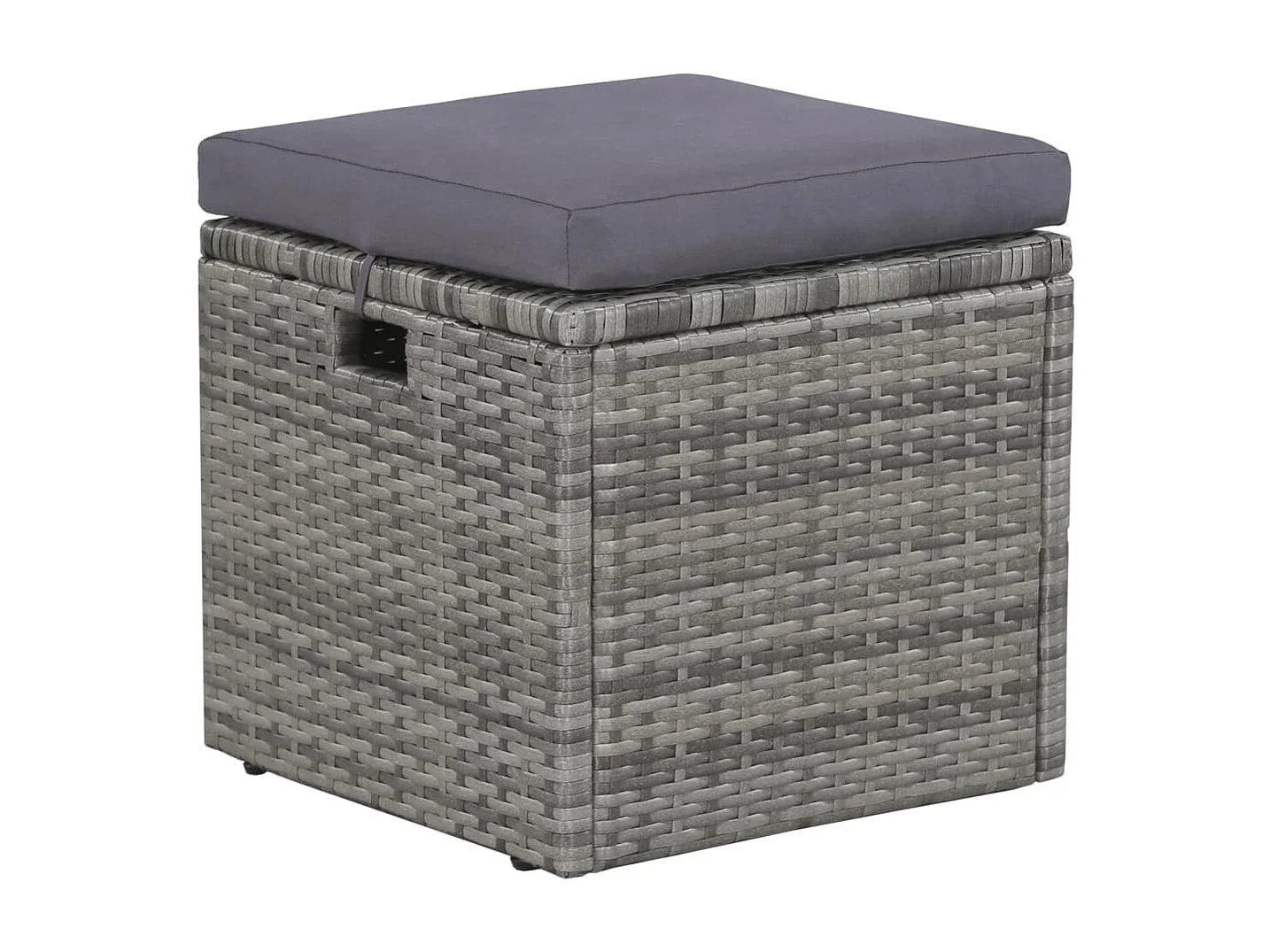 Salon de jardin 6 pcs avec coussins résine tressée gris