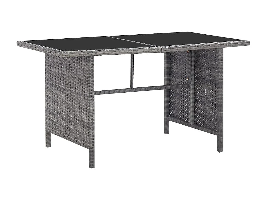 Salon de jardin 6 pcs avec coussins résine tressée gris