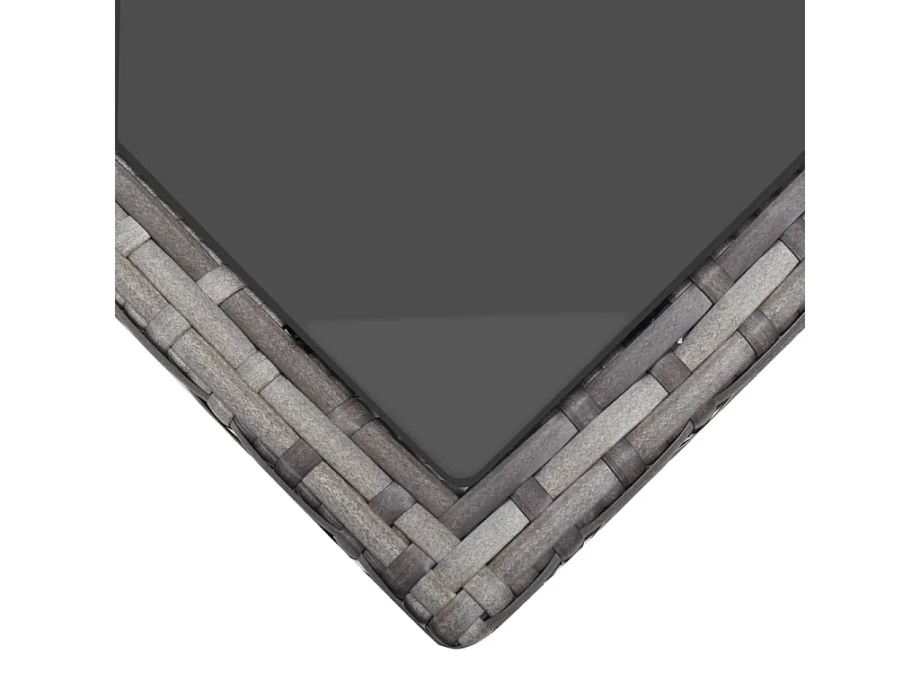 Salon de jardin 6 pcs avec coussins résine tressée gris