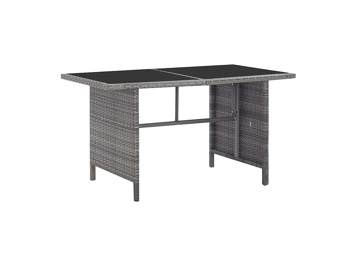 Salon de jardin 6 pcs avec coussins résine tressée gris