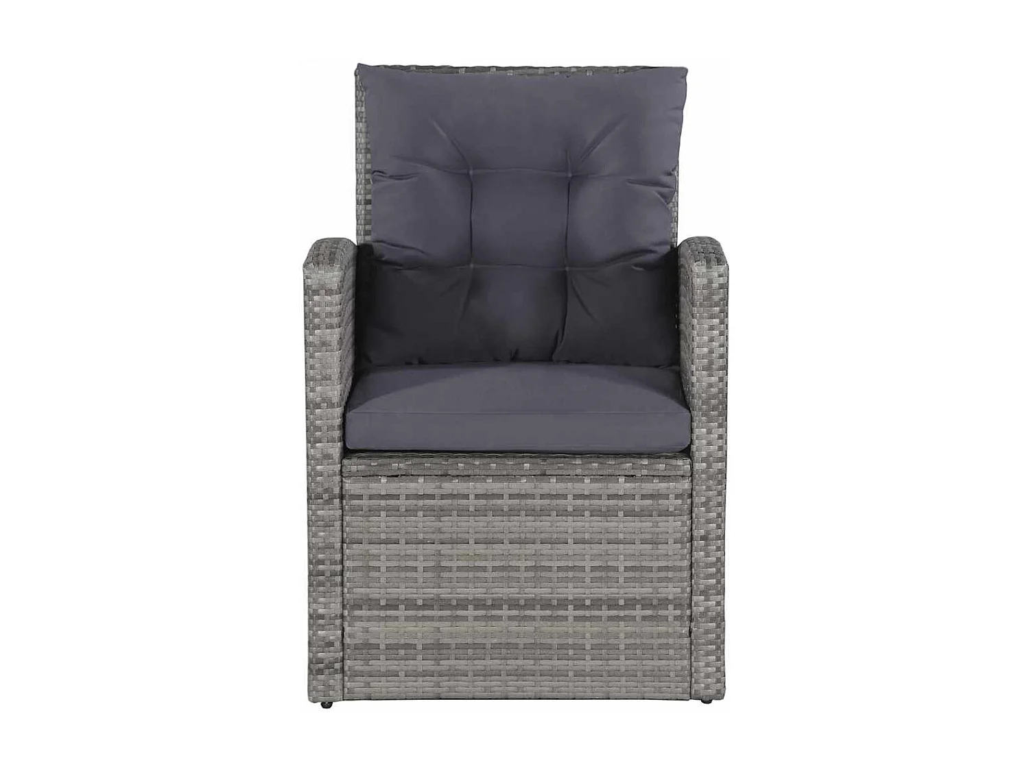 Salon de jardin 6 pcs avec coussins résine tressée gris