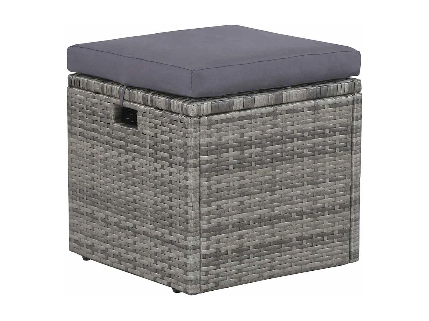 Salon de jardin 6 pcs avec coussins résine tressée gris