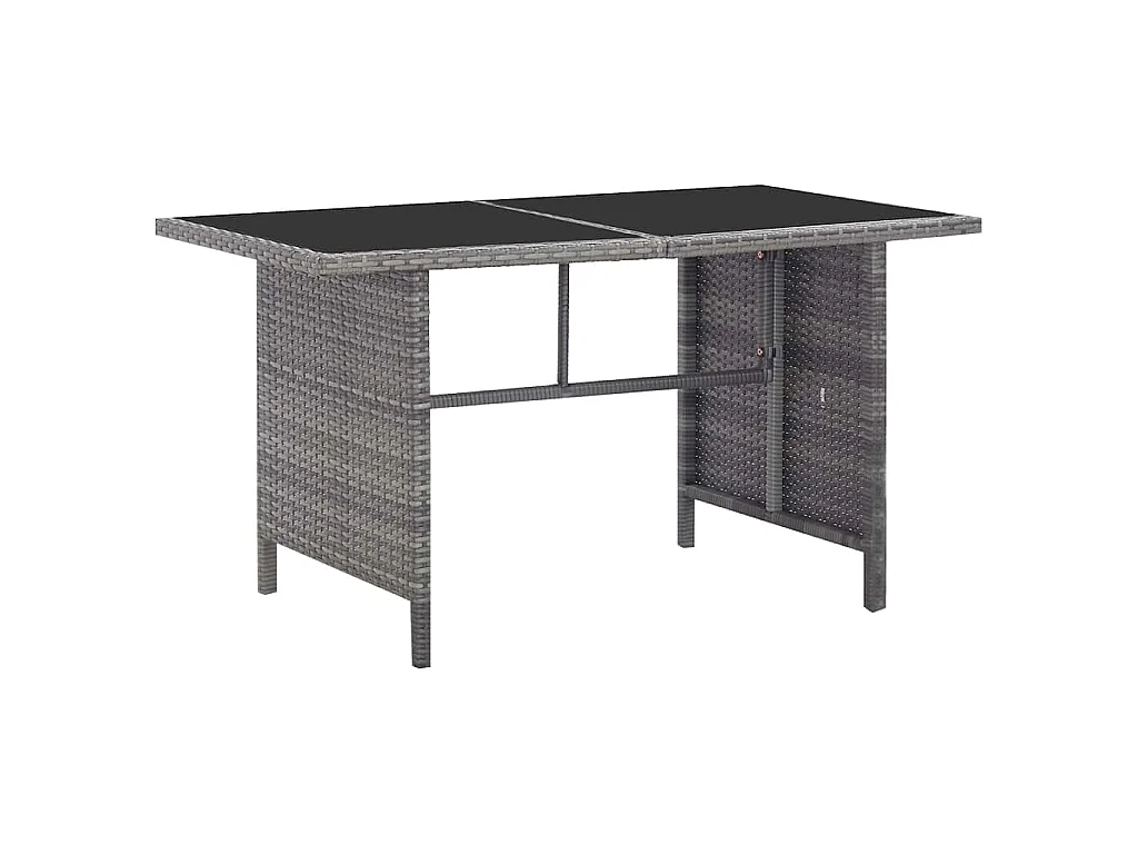 6 pcs conjunto lounge de jardim c/ almofadões vime PE cinzento